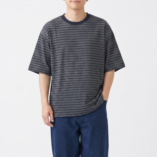 オーバーサイズTシャツ(マイクロボーダー)