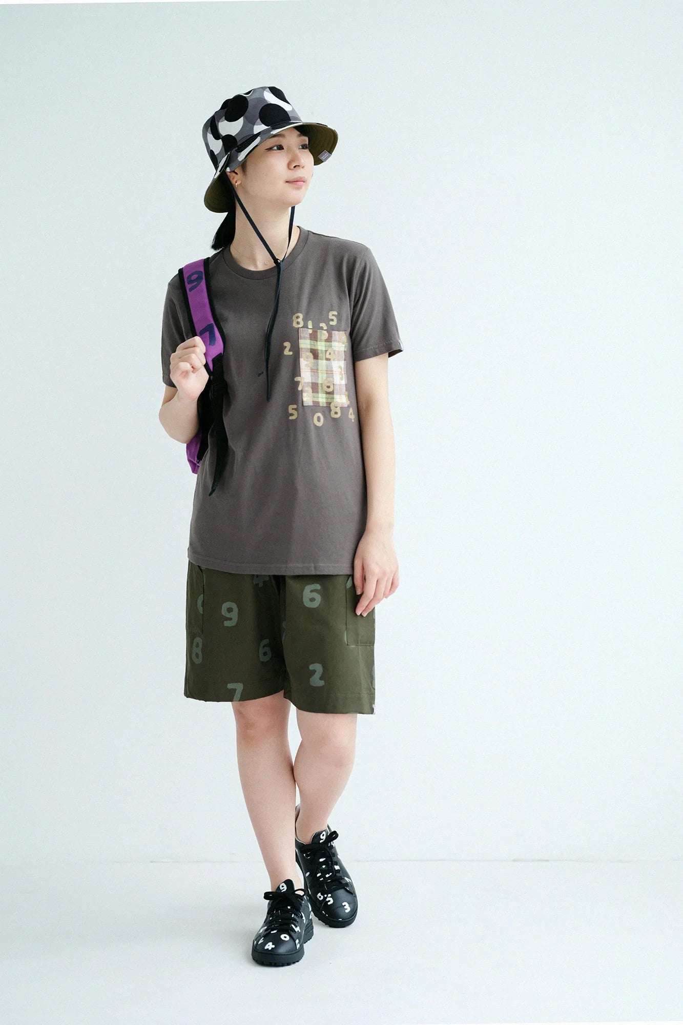 半袖 ポケットTシャツ[5.0]／チャコール昆（こん）