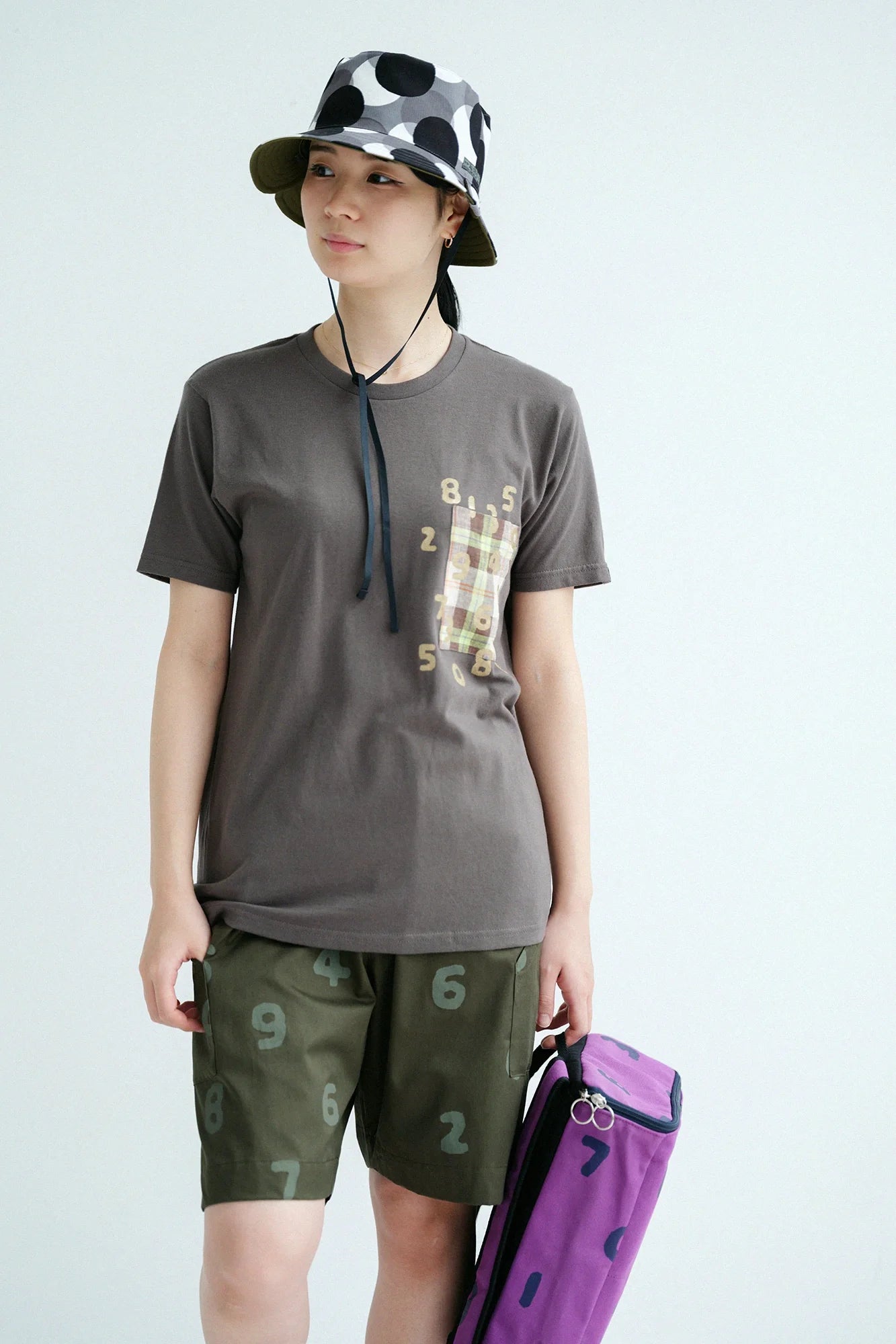 半袖 ポケットTシャツ[5.0]／チャコール昆（こん）