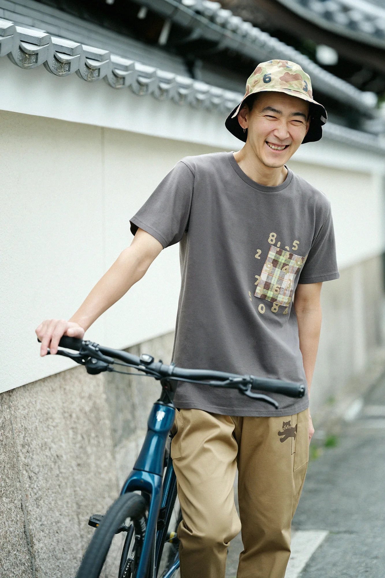 半袖 ポケットTシャツ[5.0]／チャコール昆（こん）